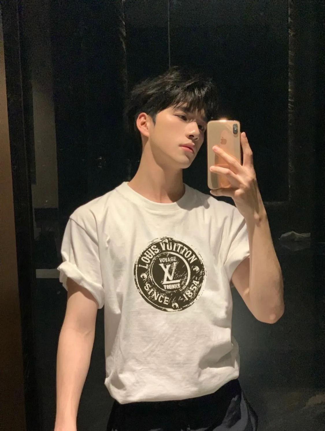 Louis Vuitton/Louis Vuitton 25ss seal logo printed short sleeves